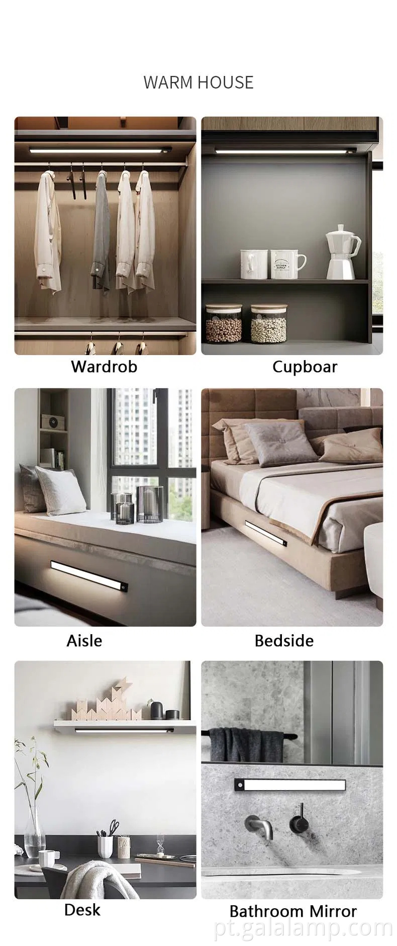 Luz de detecção do corpo humano inteligente e ultra fino, faixa de luz autoadesiva magnética recarregável